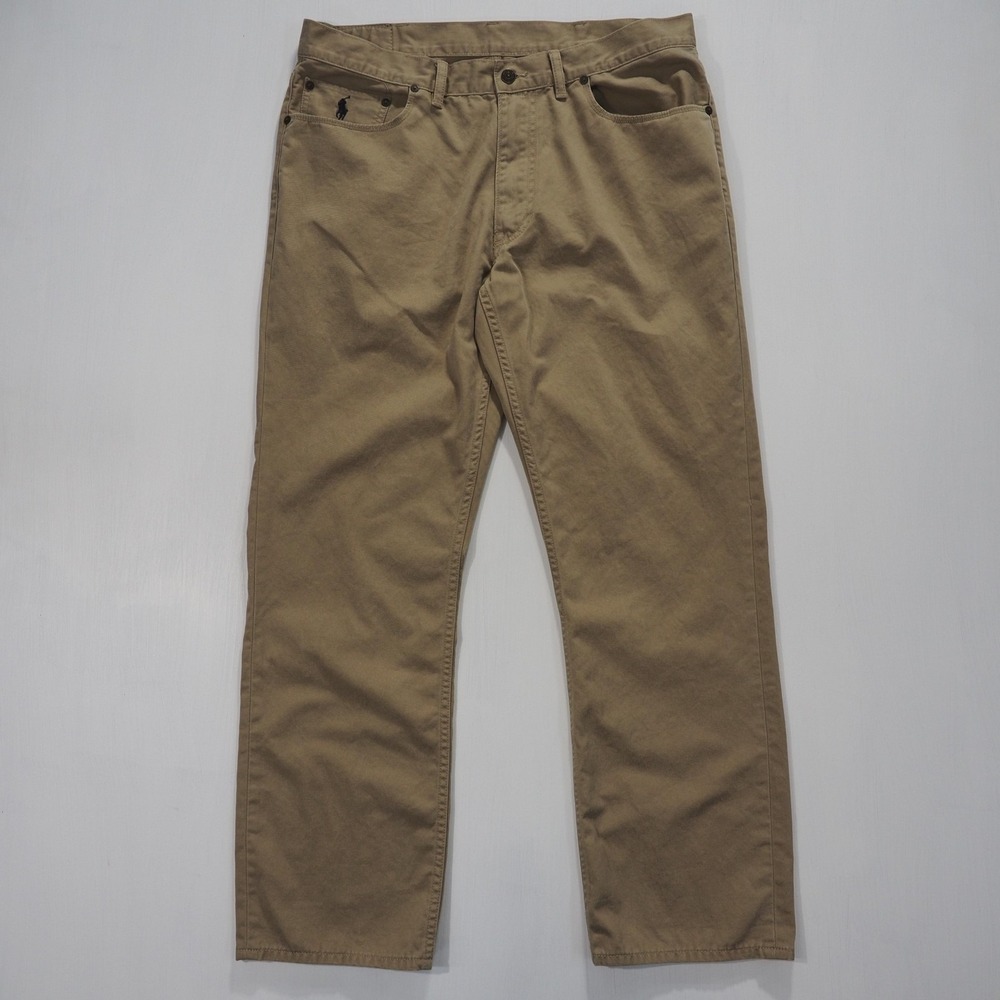 Polo Ralph Lauren Pants Mens 36x30 Tan Chino Cotton Twill 650 Straight Khaki